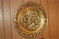 English Embossed Brass/Tin Decorative Wall Plate