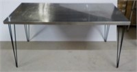 Stainless steel table.