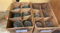 Two box lot of wire bale pint jars - all with