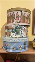 Lot of three decorative hat boxes - different
