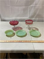 Jadeite, Indiana, and pressed glassware