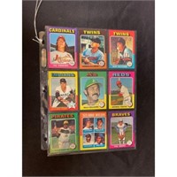 (9) 1975 Topps Baseball Cards With Stars/hof Ex