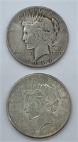 1925 & 1935 Peace Dollars