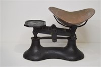Antique Counter Top Weight Scale - Copper Basin