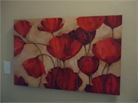 Floral Print on Canvas - Signed by Artist
