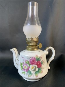 Floral Tea Pot Oil Lamp