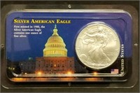 2000 1oz Silver Eagle Gem BU in Littleton Packing