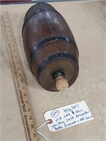 Antique oak whiskey cask decanter / bottle