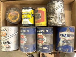 Champlin Motor Oil Quart Cans, Philips 66