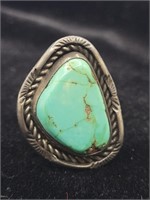 Silver & Turquoise Southwest Ring Size 8