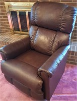 COMFY BROWN FAUX LEATHER RECLINER PINNACLE