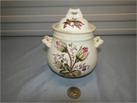 Ceramic Covered Jar 6 1/2" T Top Has Been Repaired