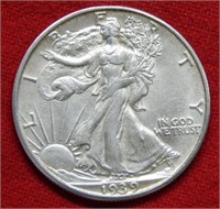 1939 D Walking Liberty Silver Half Dollar