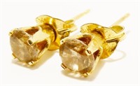 Small 14K Y Gold Gemstone Post Earrings .7g