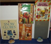 Vintage Books & Snow Globes