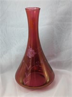 Cranberry Flashed Glass Genie Decanter/Vase With