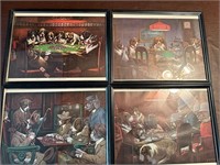 Classic Dogs Playing Poker - 4 Framed Prints