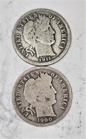 1900-1911 Barber Dimes