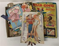 Bozo Magic Picture Rub-on’s and vintage paper
