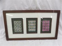 FRAMED STAMP COLLECTION 11.5"T X 20"W