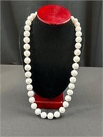 Monet- vintage white bead Monet necklace