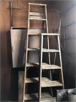Pair wooden ladders