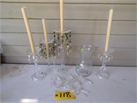 CANDLESTICKS, VASE & MISC. DECOR