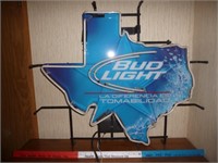 Bud Light Beer Texas Neon Bar Sign