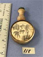 A very unique, round snuff bottle, approx. 3" tall