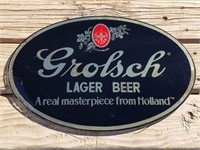 Vintage Unframed "Grolsch" Beer Mirror