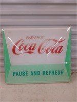 Illuminated Coca-Cola sign 19x23, works