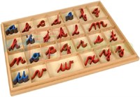 Montessori Cursive Moveable Alphabets with Box ,
