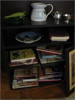 Bookshelf with cookbooks, kitchen decor