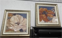 (L) Floral Framed Art Work. 33” x 33” *Bidding