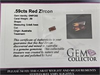 .59cts Red Zircon