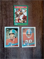 Vintage lot of three Football cards