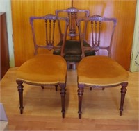 Three Edwardian side chairs