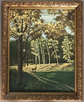 Oil on Canvas, Forest Landscape Signed AR Newhouse
