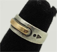 Sterling Silver & 14 Kt Gold Child's Ring Band