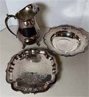 (3) SILVER PLATED SERVING PIECES