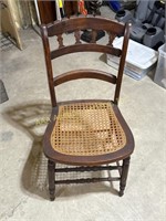 Victorian walnut side chair with cane work seat 33