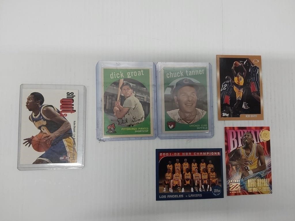 flat of (6) sports cards