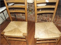 2 Woven Bottom Chairs