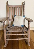 Antique Children’s Solid Wood Rocking Chair W/