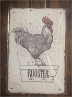 Rooster Metal Sign