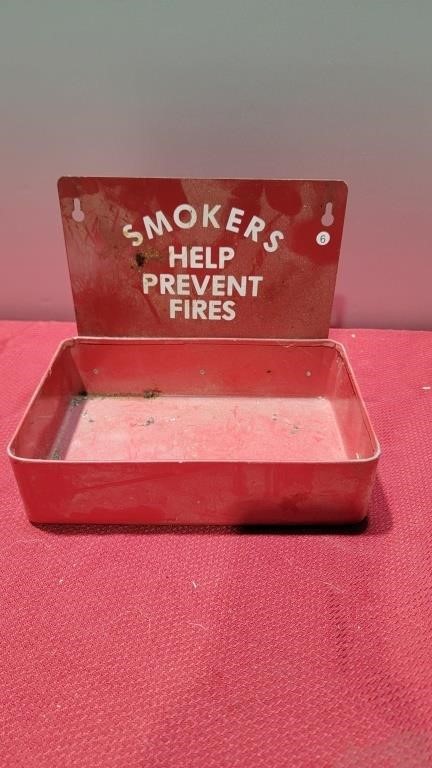 Vintage steel shop smokers ashtray