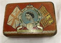 Queen Elizabeth coronation souvenir tin with