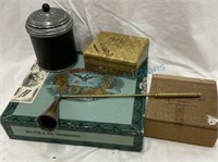 Vintage boxes and cigar box