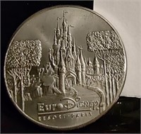 SILVER DISNEY INAUGURATION GRAND OPENING EURO COIN