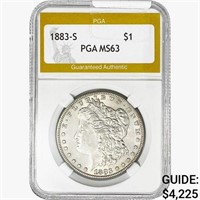 1883-S Morgan Silver Dollar PGA MS63